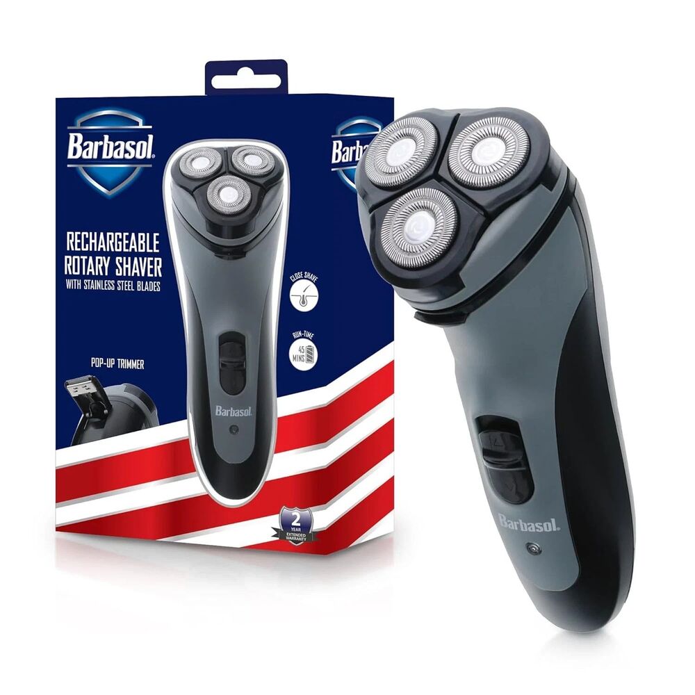 Rotary Shaver, Rechargeable Electric Rotary Shaver with Stainless Steel Blades